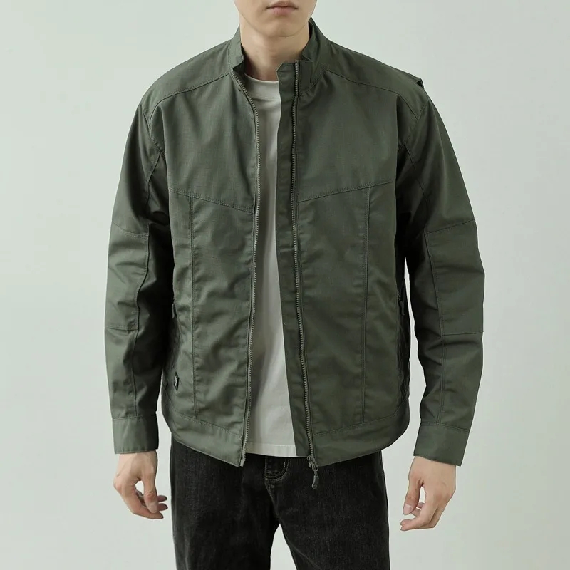 

American Sle Stand Collar Jaet Coat Men's Spring Autumn Outdoor Waterproof Tactical Casual Faion Brand Workwear Coat