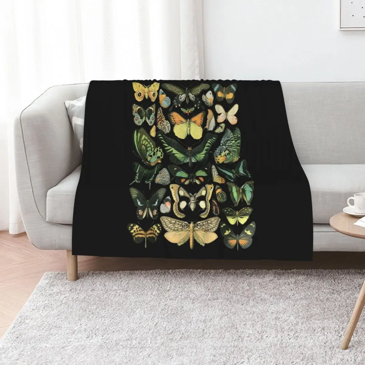 Vintage Inspired Butterfly Chart TShirt92 Throw Blanket Thin for sofa Tourist Retros Plaid Blankets