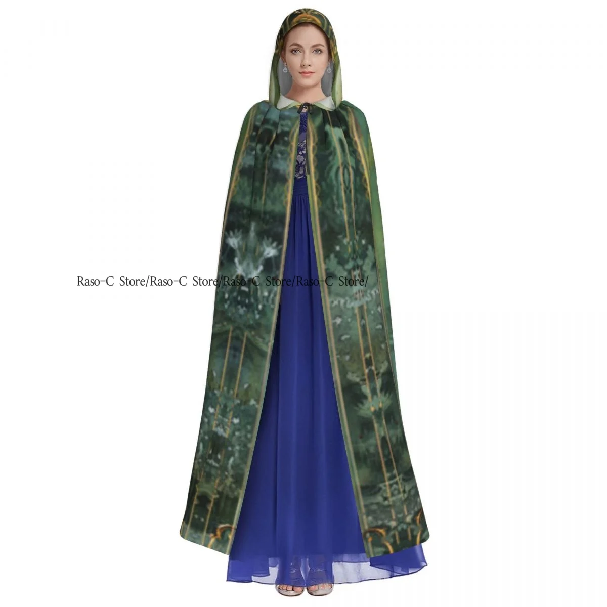 Long Cape Cloak Mermaid With Glass Of Win Fantasy Hooded Cloak Coat Autumn Hoodies