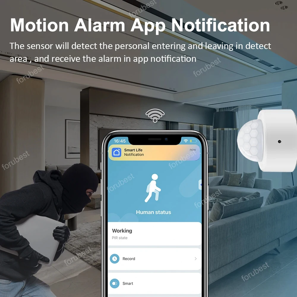 Imagem -04 - Tuya Zigbee Pir Motion Sensor Movimento do Corpo Humano Detector Infravermelho sem Fio Smart Home Security Protection Trabalho com Vida Inteligente