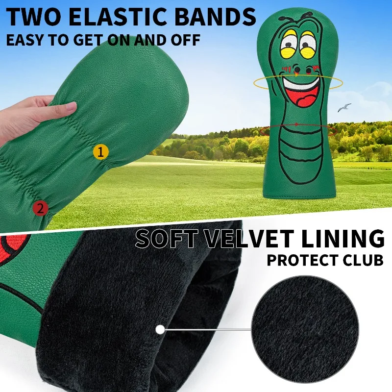 1 قطعة/3 قطعة غطاء حماية لنادي الجولف على شكل كاتربيلر، مادة البولي يوريثان، عصرية ومتينة، إكسسوارات الجولف
