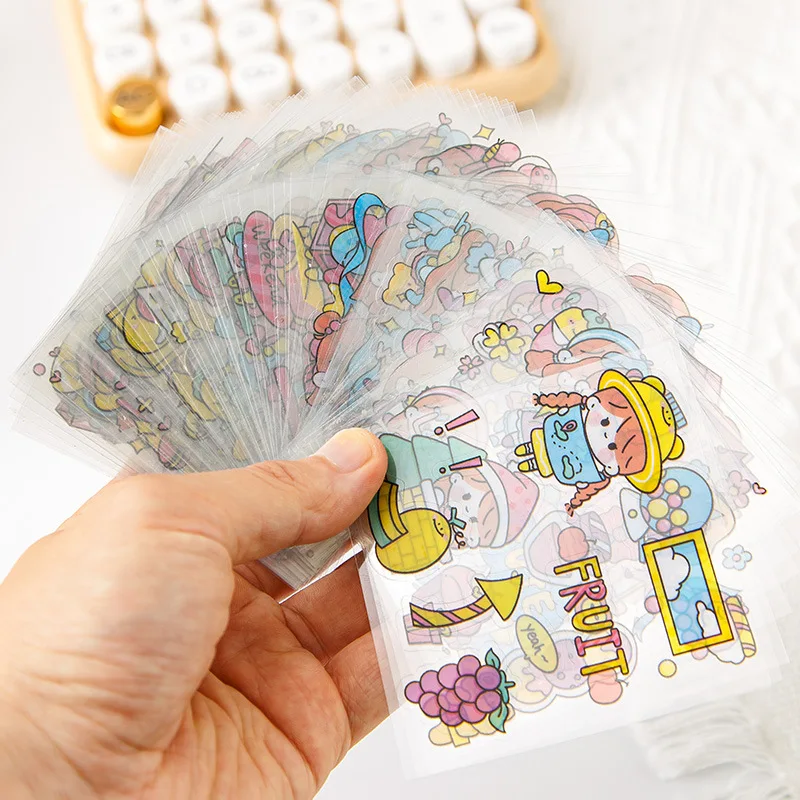 100 Sheets Cartoons Stickers Set Pack Girl Kids Deco Scrapbooking Diary Album Aesthetic Cute Kawaii Handmade DIY Stationery