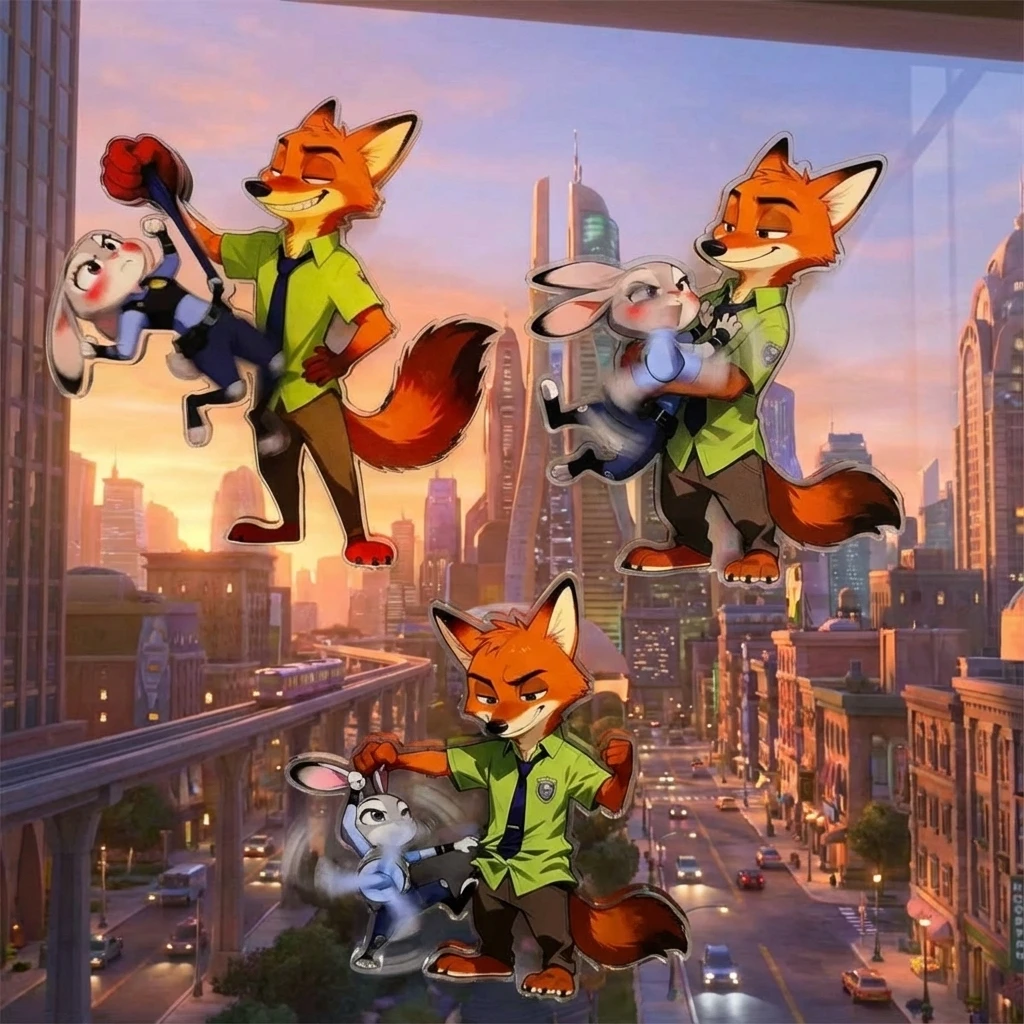 

Новые магнитные наклейки на холодильник «Зоотопия» с вращением, высококачественные сувениры с Ником и Джуди, декор, подарок для друзей