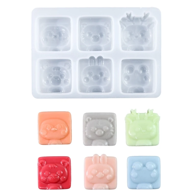 

Y4QE Silicone Mold for Baking 6 Cavity Cartoon Animal Shapes Chocolate Cake Molds