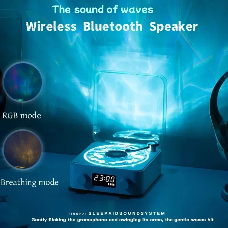 Retro White Noise Bluetooth Speaker Portable Vintage Sleep Aid Bluetooth Speaker Subwoofer with RGB Light Support TF Card Box