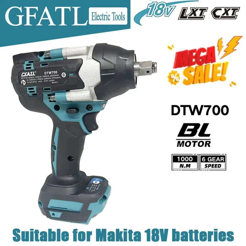 

DTW700 18V Cordless Impact Wrench Brushless Motor 700 Nm Variable Speed Electric Wrench , for Makita 18V batteries