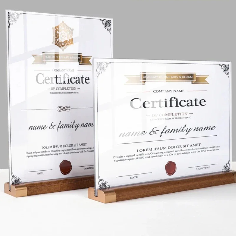 Placa com moldura de madeira maciça placa de exibição acrílica para lista de preços de cafeteria e exibição de pôster de fotos decoração de casa placa de exibição