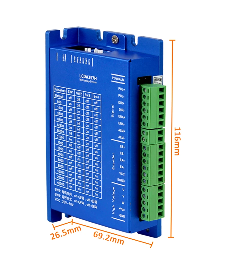 محرك متدرج سائق LCDA357H 2 المرحلة 7A ل 57 مللي متر محرك متدرج NEMA23 NEMA34 وحدة تحكم محرك متدرج