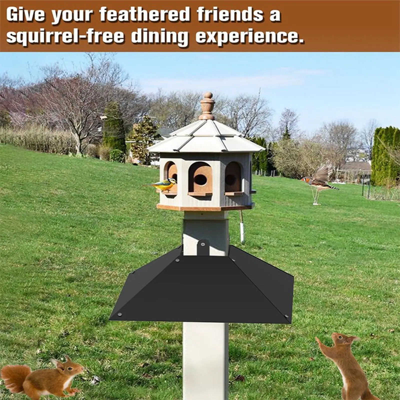 

4x Bird Feeder Squirrel Baffle Garden Accessories for 4"x4" Wood Post