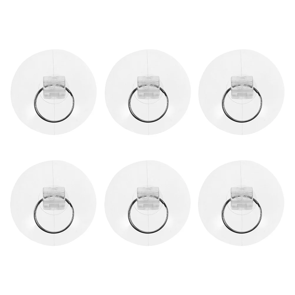 

6pcs Transparent Suction Cup Hooks Strong Hold Rubber Glass No Trace For Home Office Bathroom Kitchen Wall Tiles Hanging Keys