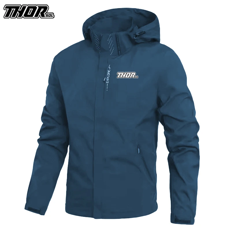 

THORSOL Men's Cycling Waterproof Rain Jacket MTB Coat Hooded Raincoat Hiking Windproof Bike Clothing Climbing Bicycle Jackets