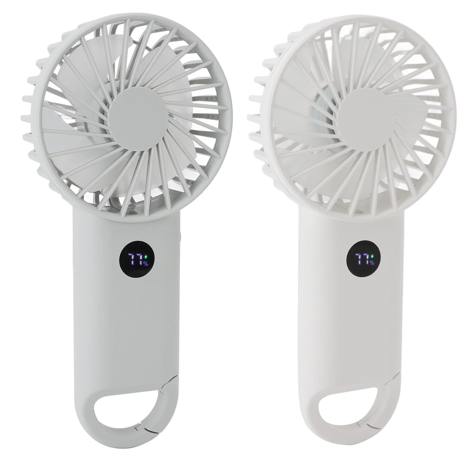 مروحة محمولة خفيفة الوزن وصامتة وشاشة رقمية ذكية ومروحة تبريد صغيرة قابلة لإعادة الشحن عبر USB للمنزل للأنشطة الخارجية