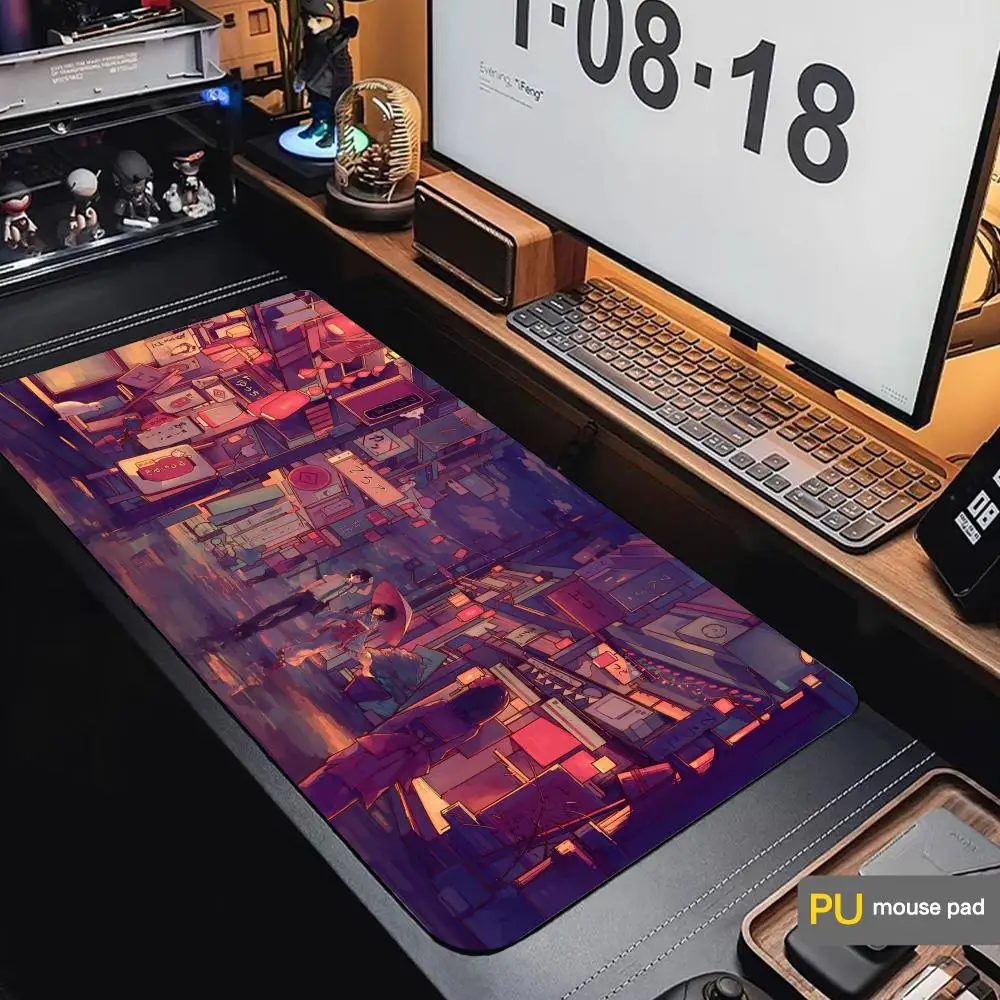 

Anime Street Mousepad PU Leather Large Anti Slip Table Mat High End Quality, Light Luxury Table Mats Anime Mouse Pad Desk Pad