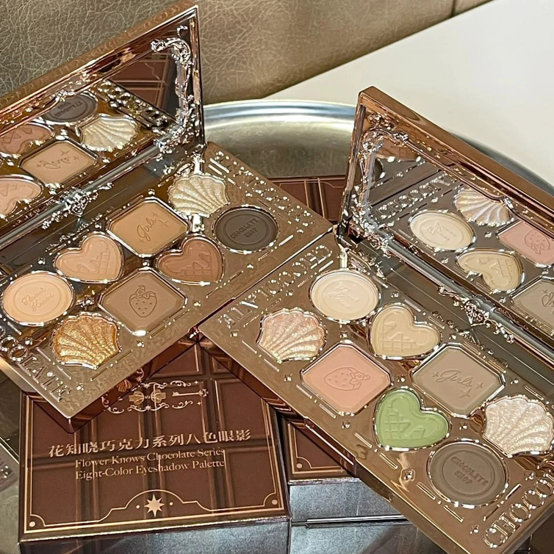 Flower Knows Chocolate Wonder-Shop 8-Farben-Lidschatten-Palette, matt, schimmernd, wasserfest, hochpigmentiertes, langanhaltendes Make-up – Detail 2