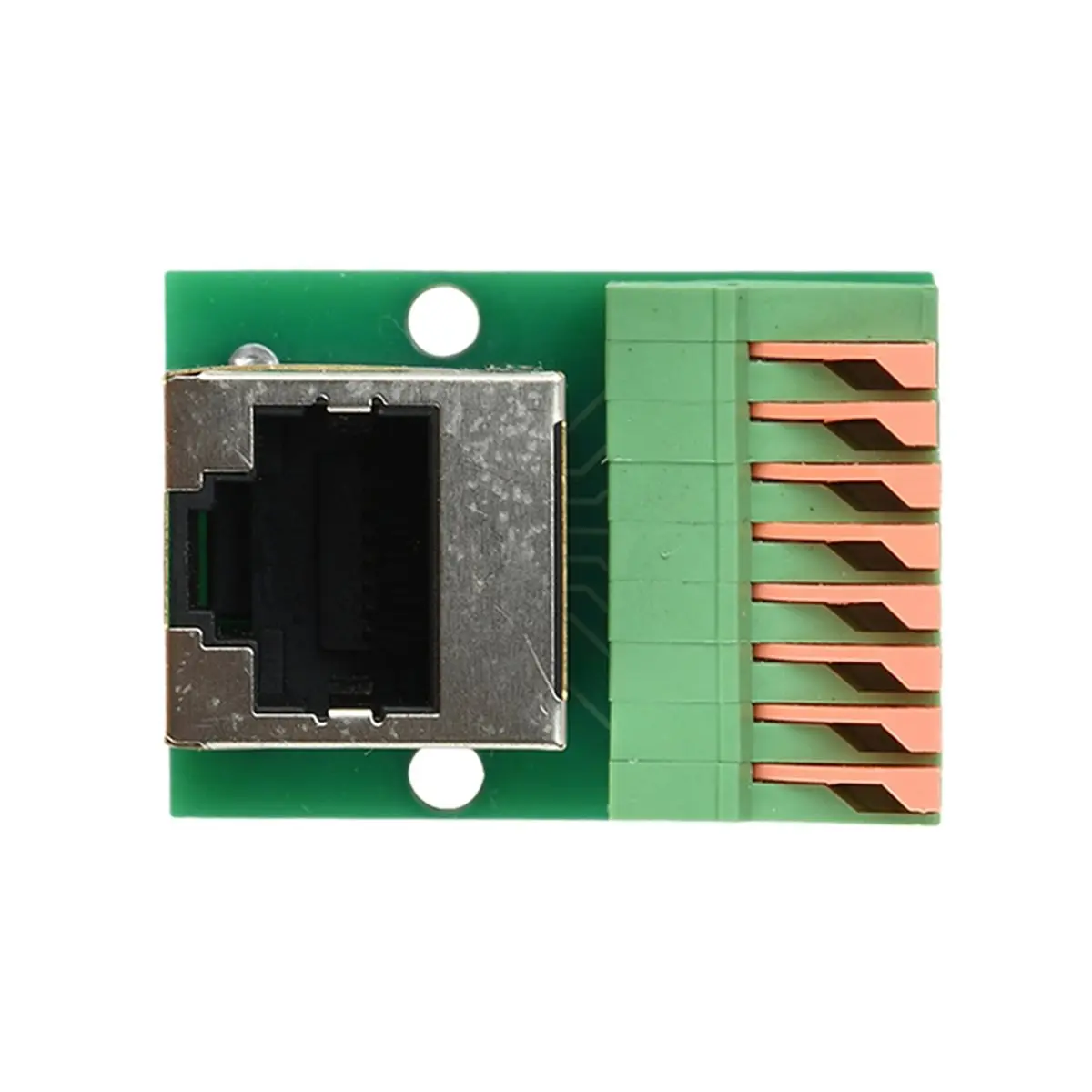 HDL 4 PCS RJ45 Network Terminal Block, 8-Pin, Tool-Free DIN Rail Mount, Cat.5e Network Socket Horizontal Terminal