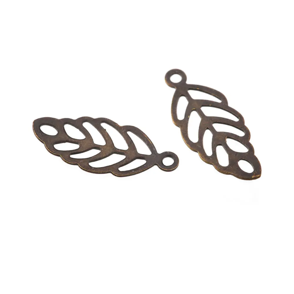 Not Plated Color Brass Small Tree Leaf Leaves Charms Necklace Earrings Diy Jewelry Accessories Making Rosediy official-website
