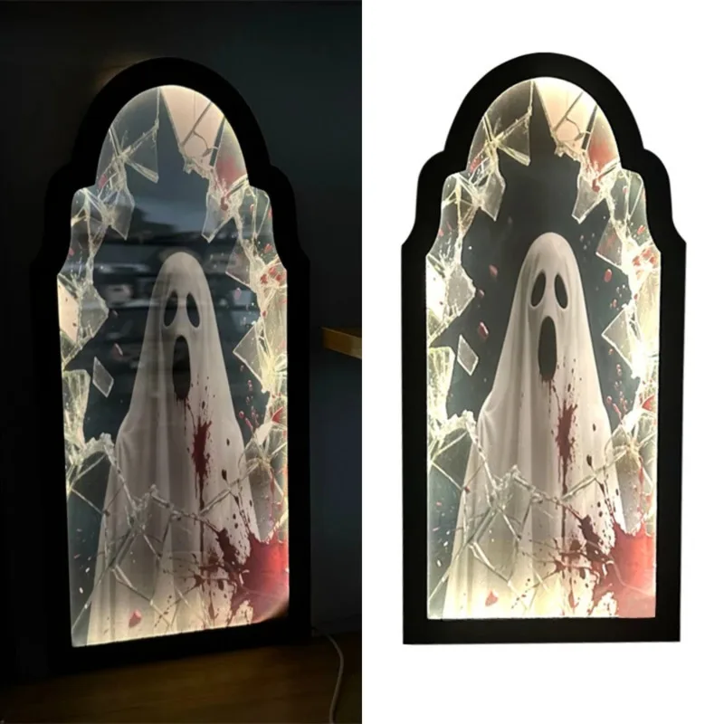 

Halloween Ghost Decoration Mirror Creative Halloween Decoration Broken Screen Mirror Party Scene Creative Gifts Easter Gifts New