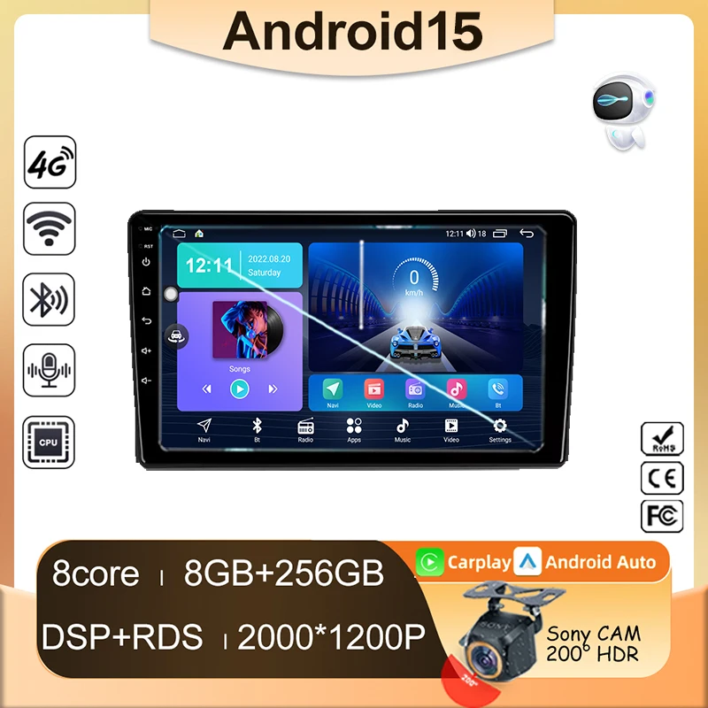 

No 2Din 2 Din DVD DSP 4G For Ford Fusion 1 2005 - 2012 Android 15 Carplay Auto Car Radio Multimedia Video Player Navigation GPS