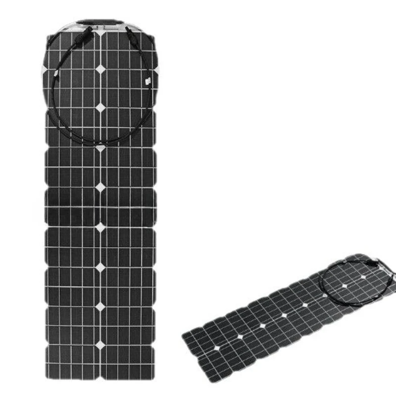 

Portable 50W Flexible Solar Core Panel with Extension Plug Suitable for Camping RV Tent Truck Ship Outdoor