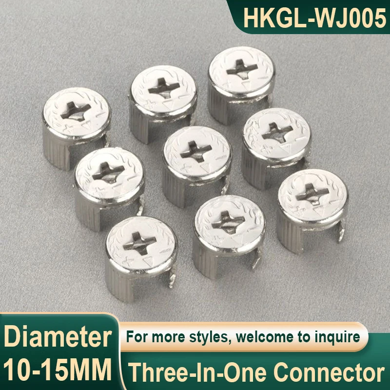 Dia 10-15mm Three-In-One Connector Eccentric Wheel Lock Screw Nut Furniture Screw Wardrobe/Drawer Furniture Connector Fastener