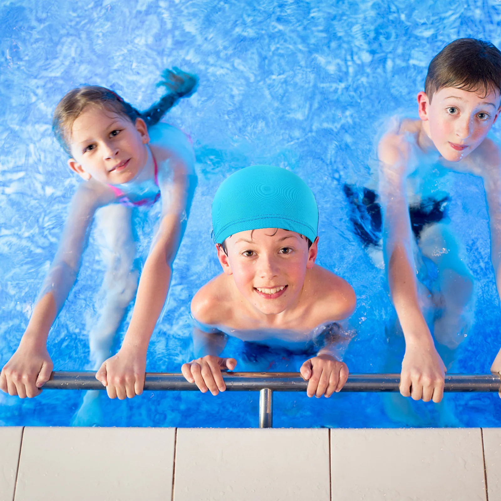 

4Pcs Exquisite Swim Caps for Swimming Pool Bathing Hat Durable Safe Fine Workmanship Unisex Swim Caps for Kids