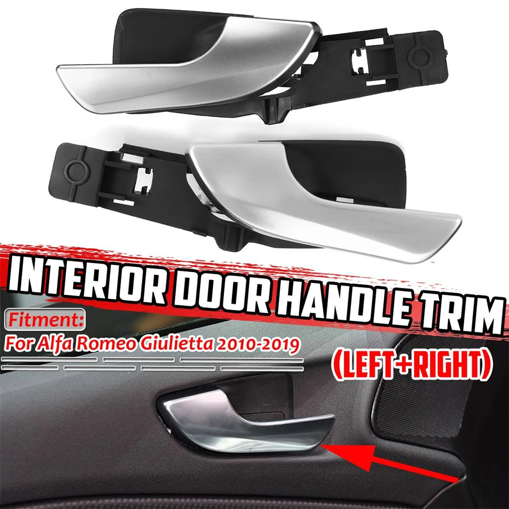 

​Left+Right Car Inner Door Handle Cover Trim Inside Side Door-Pull Handle For Alfa Giulietta 2010-2019 156092167+156092165