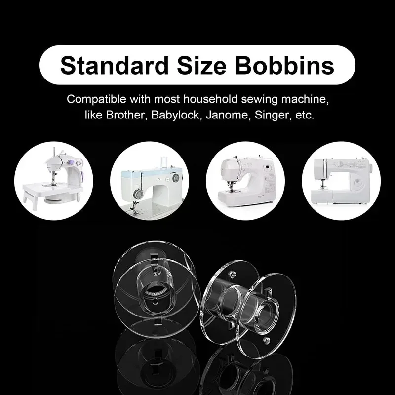 Bobinas Vazias Caixa De Armazenamento De Carretéis De Plástico, Máquina De Costura Clara, Ferramentas Domésticas, DIY, Acessórios De Costura, 25Pcs