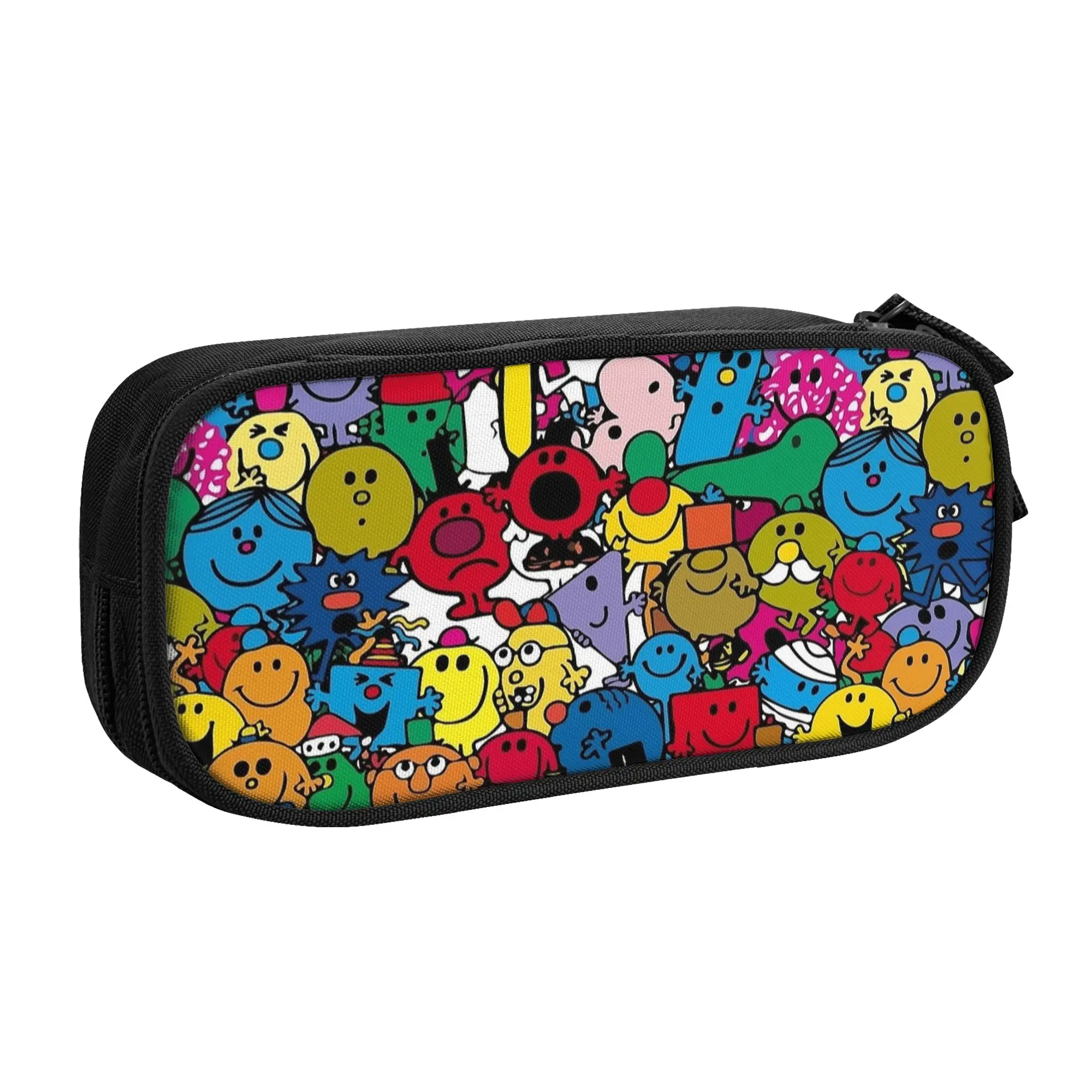 Little Miss Mr Men Pattern Pencil Case Classic  Bags Student Big Capacity Students School Cosmetic Pencilcases