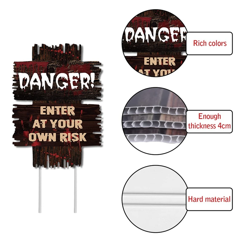 Украшения на Хэллоуин, декор, предупреждающие знаки, страшный зомби, 6 шт., декор на Хэллоуин