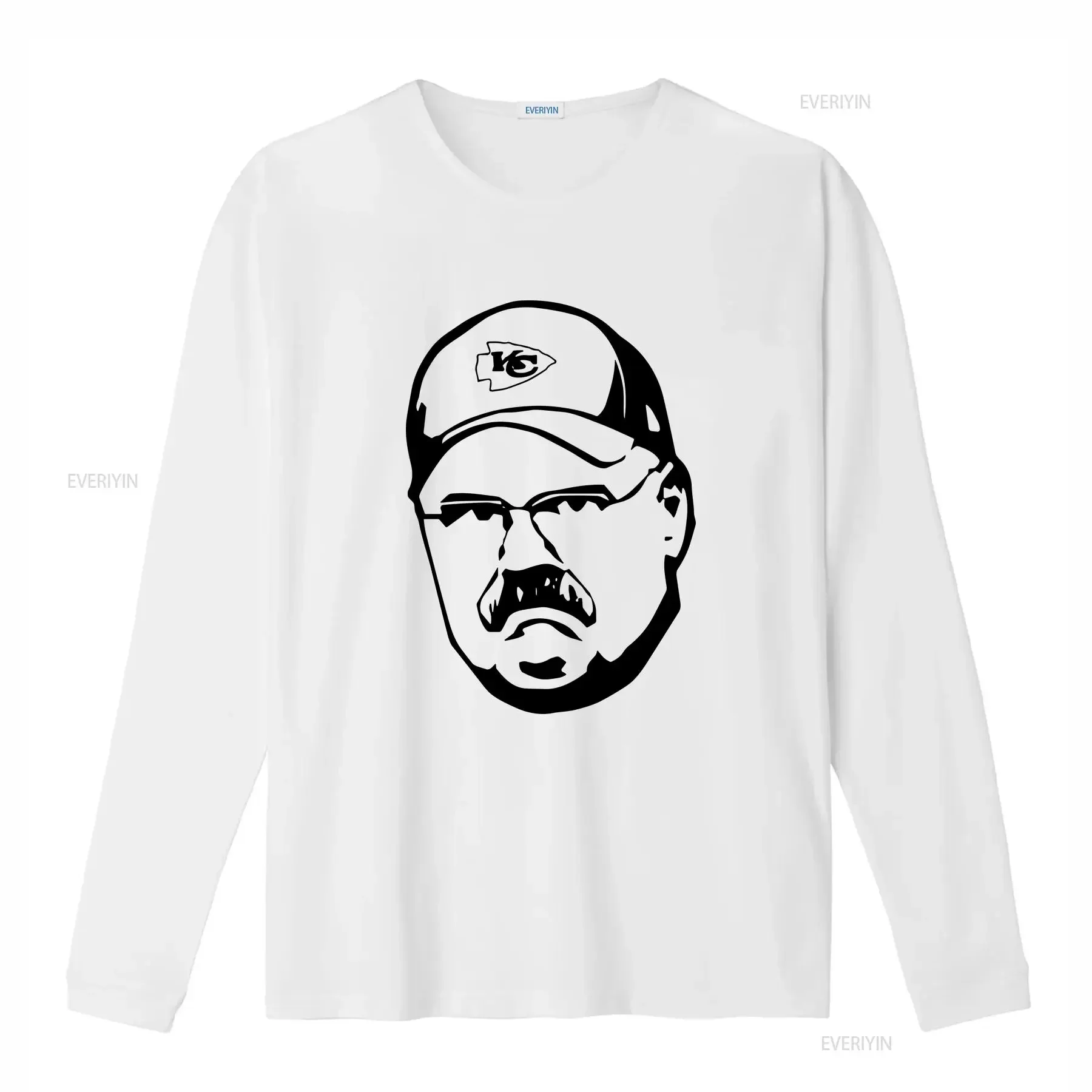 Andy Reid Cartoon Head T Shirt long or short sleeves vintage Washed Top For Everyday Wear graphic homme Versatile
