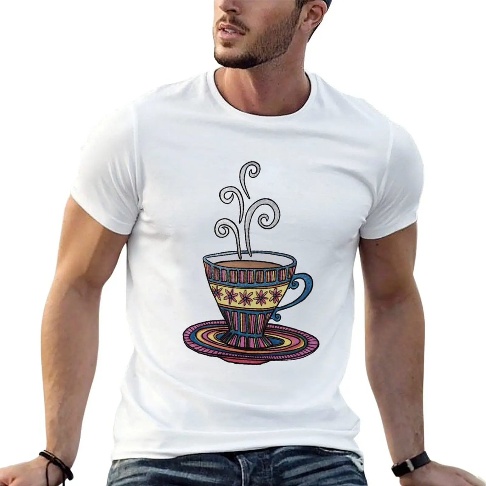 Glitter Coffee Time on Black T-Shirt blanks vintage graphic tee mens plain t shirts