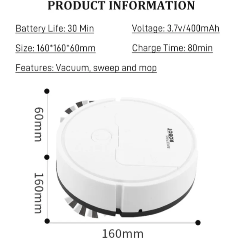 روبوت كنس ذكي للمنزل ، كنس صغير ، مسح ، فراغ