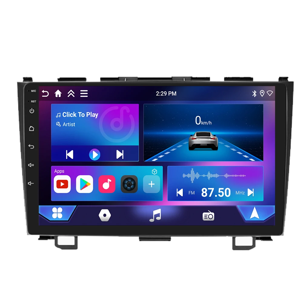 Автомагнитола Android 16 Carplay для Honda CR-V 3 RE CRV 2007-2011, мультимедийный видеоплеер, навигация GPS, стереосистема 2Din, DVD, WIFI