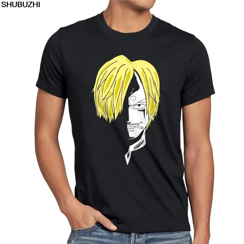 Sanji Pirat Herren T-Shirt Roshi Piece Manga one ruffy Samurai Gesicht Anime fan T Shirts Short Sleeve Leisure Fashion