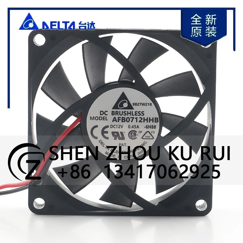 

Delta 5V 24V 48V DC12V 0.45A AC EC 7015 70X70X15MM 7CM Double Ball Bearing High air Volume Mainboard AFB0712HHB-6H88 Cooling Fan