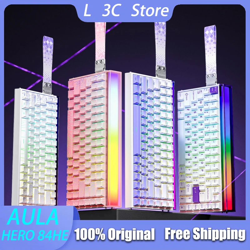 AULA HERO 84HE clavier de jeu commutateur magnétique filaire 8K retour échange à chaud 0.01mm RT e-sports clavier mécanique rvb personnalisé