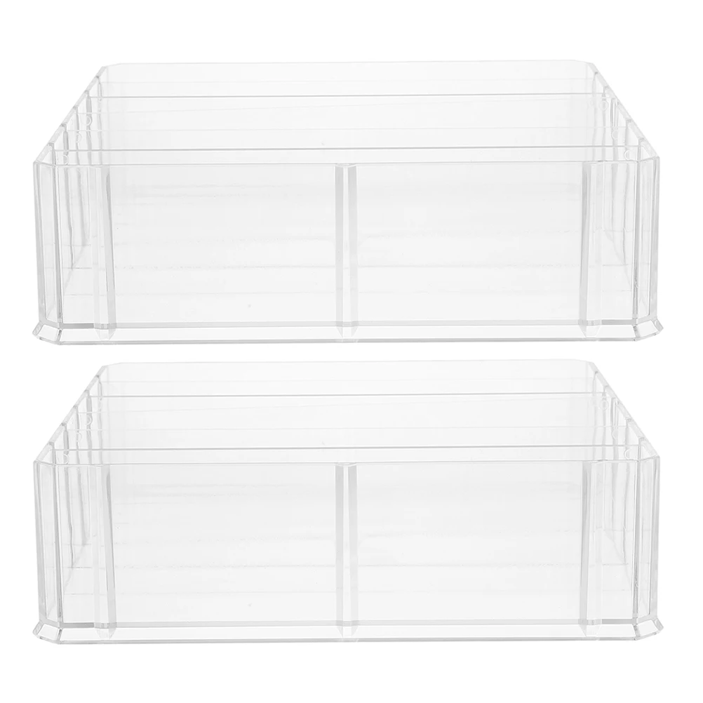 2 Pcs Acrylic Cash Storage Box Desktop File Organizer Bill for Blush Coin Tray Drawer Bills