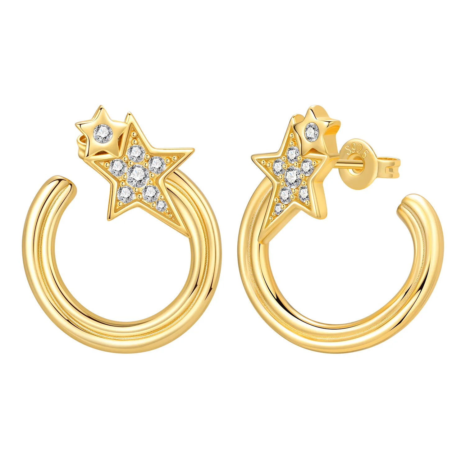 Orstarry S925 Sterling Silver 18k Venus Moon Sun Stud Earrings For Lady S925 Jewelry Party Anniversary Trendy Original Gifts