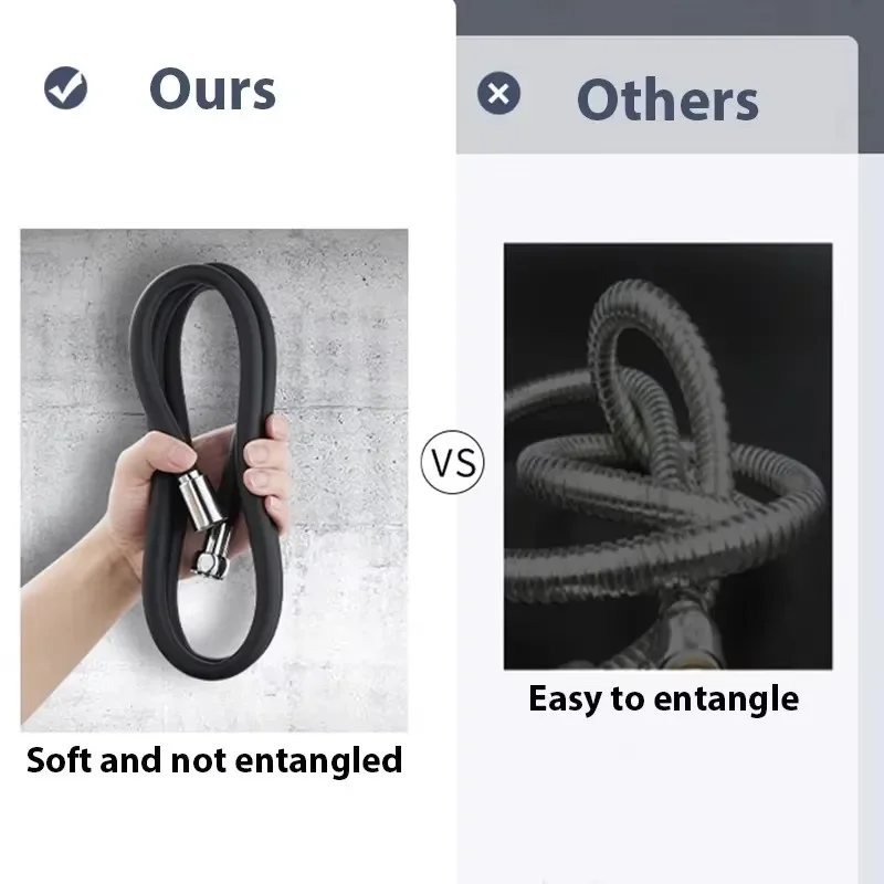 جديد 1.5/2/3 متر سيليكون خرطوم دش مرن مكافحة لف تمديد ارتفاع ضغط الأنابيب دش أنبوب الحمام Faucete اكسسوارات