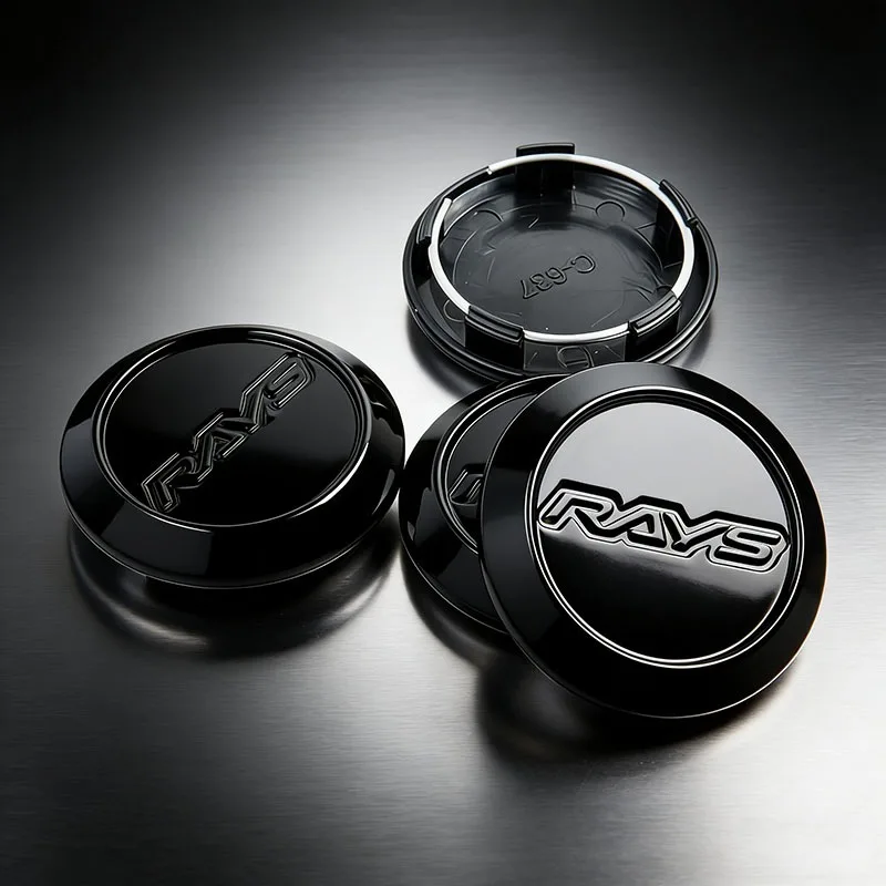 4pcs wheel caps rays 3D emblem 64mm/2.52 inch wheel center cap wheel cover hub cap black Car Accessories