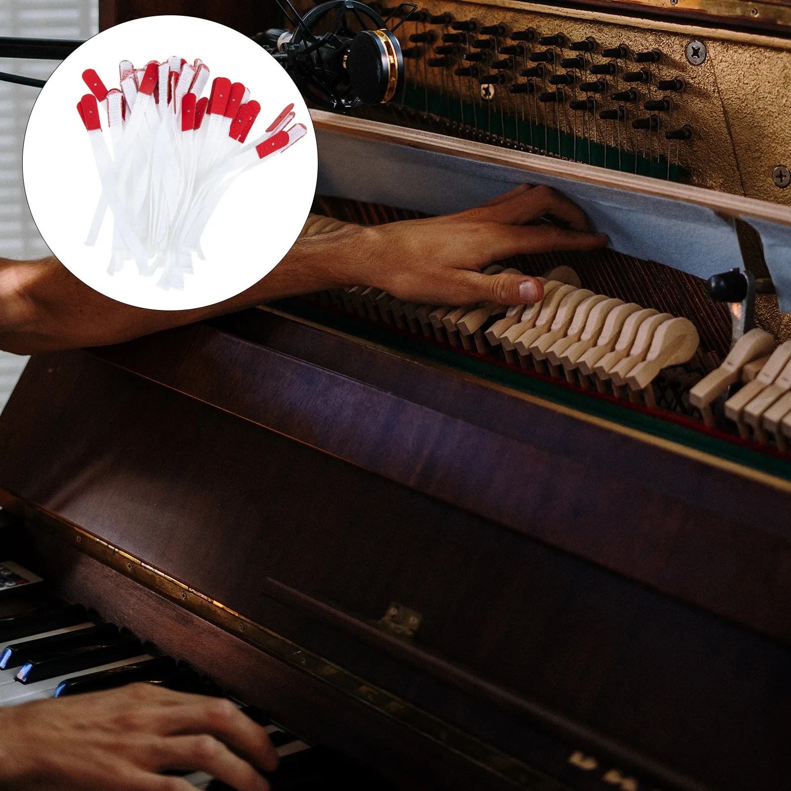 

50Pcs Piano Tuning Rope Premium Cloth Material Replacement Repair Parts for Vertical Piano Tuning Tool Accessories