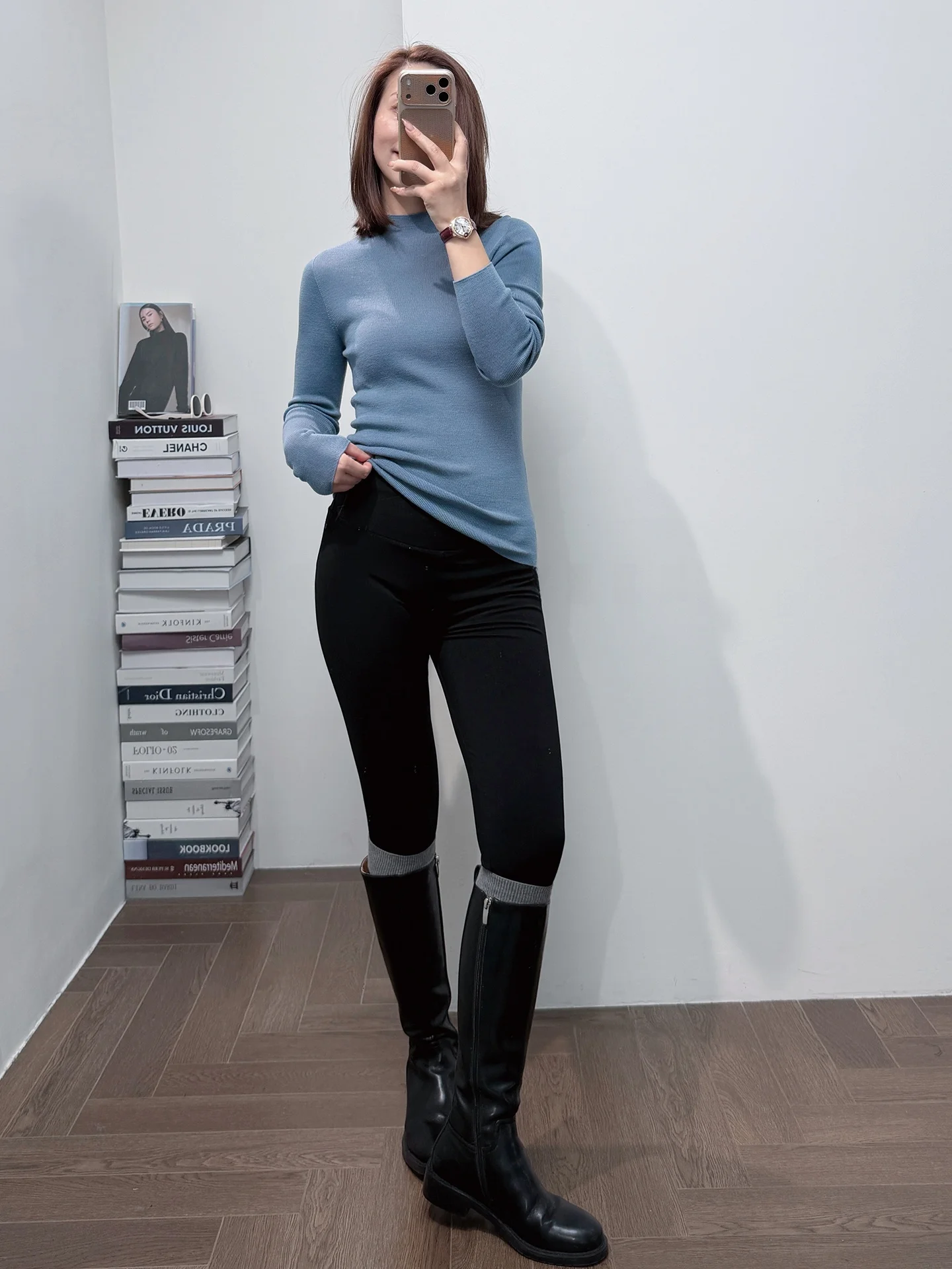 

ST hine Waable Yangzi Wool 60 Count 00% Merino Spun Yarn Sl f High Collar Base Layer Sweater Women's Knitwear