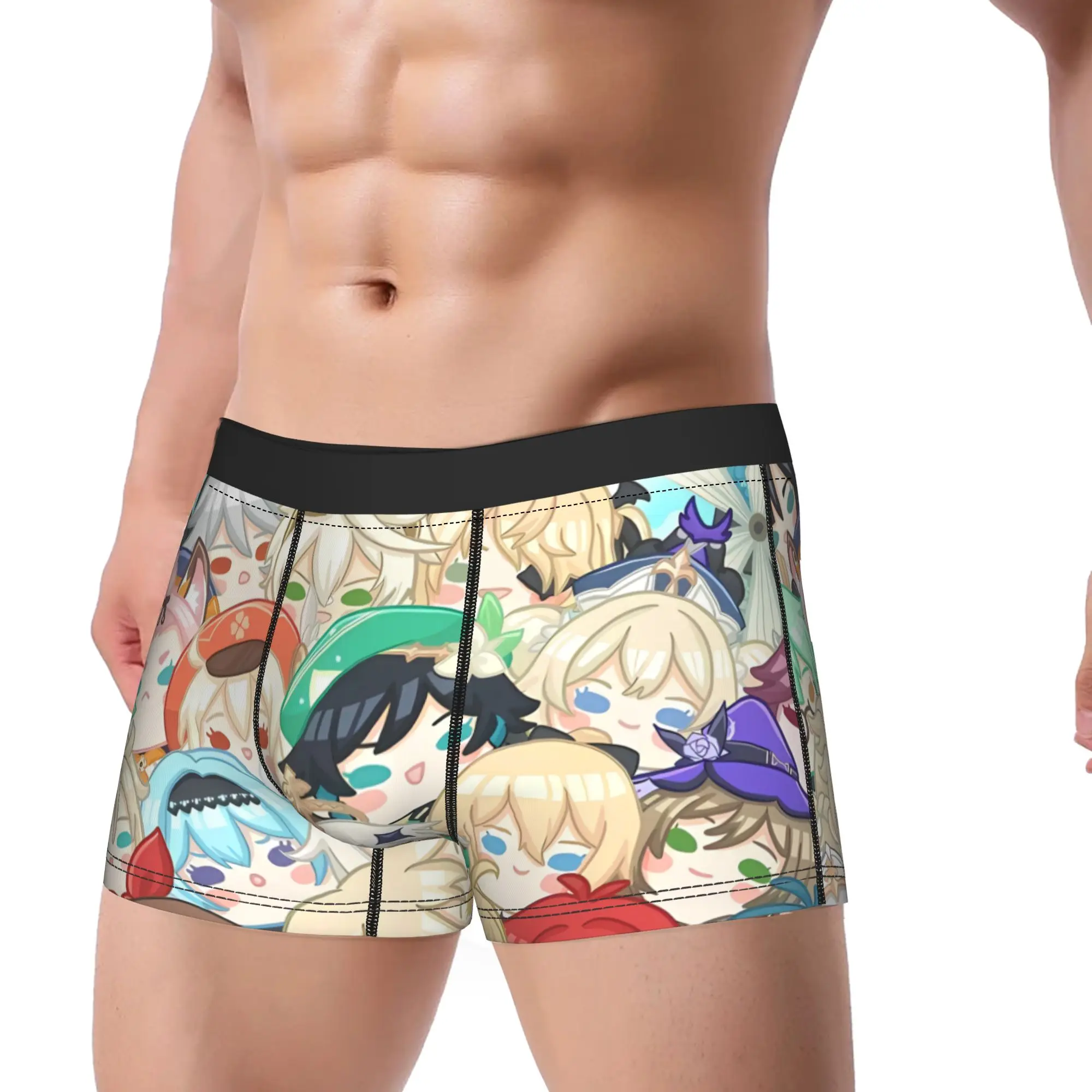 Genshin Impact Game Printed Underwear  Printed Trunk Hot Sale Male Panties Novelty Shorts Briefs Birthday Present