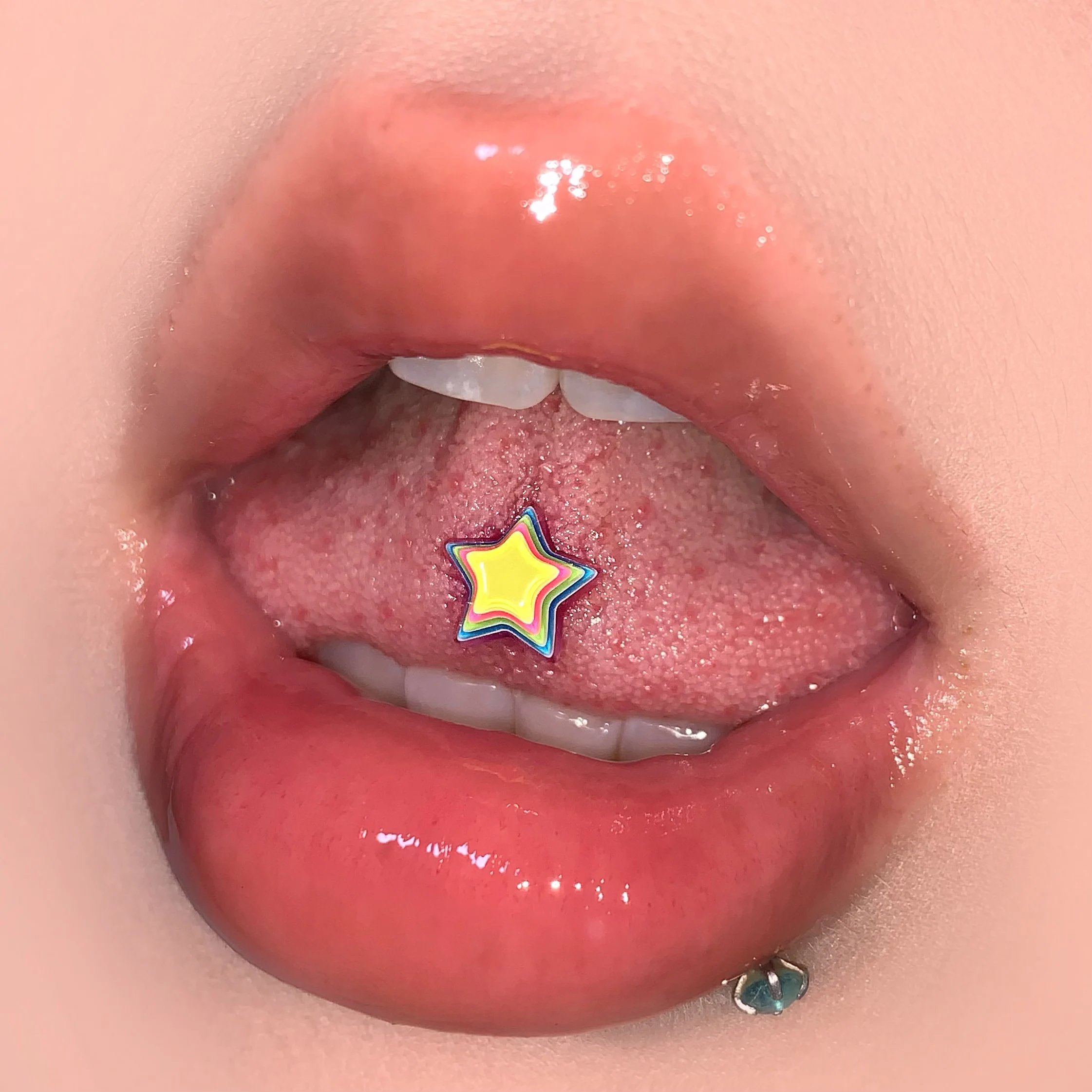 piercings-de-lingua-sweet-dopaamine-star-tongue-studs-estilo-ins-moderno-e-ousado-em-aco-titanio-e-acrilico-com-haste-de-r