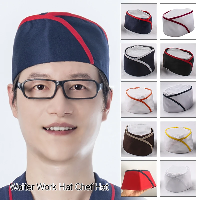 

Women Men Chef's Hat Food Catering Cap Breathable Mesh Hats Canteen Hotel Restaurant Kitchen Cooking Hat Bakery Waiter Work Caps