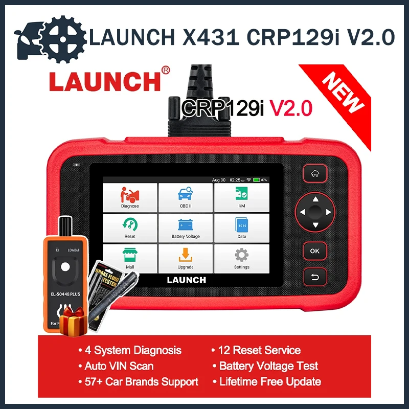 

Original LAUNCH X431 CRP129i V2.0 OBD2 Scanner Car Diagnostic Tool ABS SRS ENG AT System Scanner 12 Reset Free Update PK CRP123E