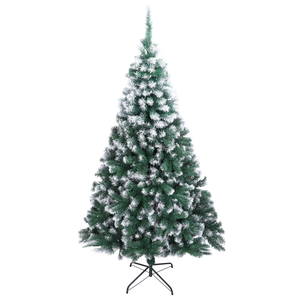 

Green Pointed Spray White 7ft 870 Branches PVC Christmas Tree