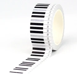 2023 NEW 1PC. 10M Decor Piano Keys 20mm Wide Washi Tape Scrapbooking Journal Adhesive Stickers Masking Tape Cute Stationery