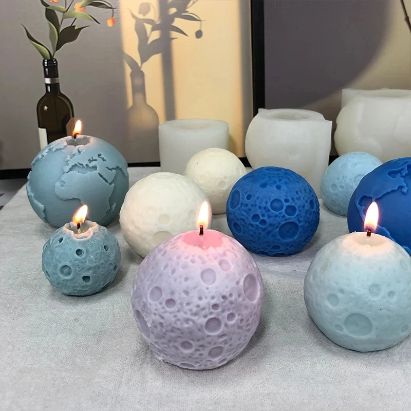 3D Earth Design Aromatherapy Mold Craft Silicone Candle Mould Making Diy Handicraft Ornaments Kitchen Supplies Bakeware