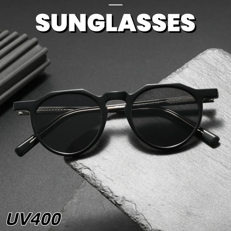 

New Fashionable Elegant and Sophisticated Sunglasses UV400 Color-Blocked Transparent Round Frame UV-Protective Sunglasses